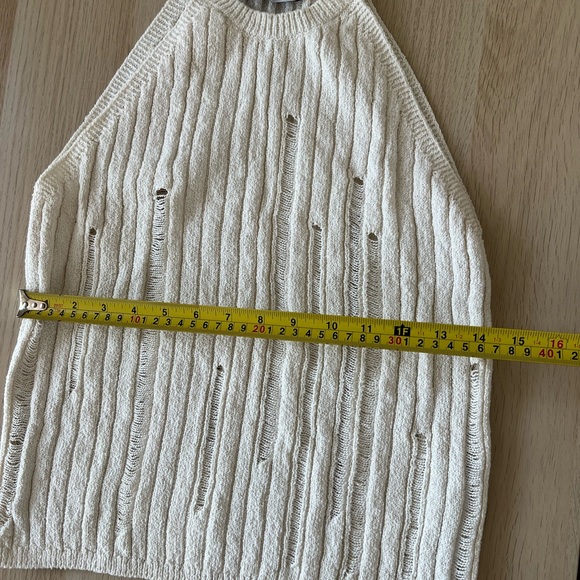 OPENWORK KNIT HALTER TOP Size S - Picture 3 of 5